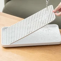 Drain Tray Household Living Room Hollow Out Rectangular Water Cup Plate Kitchen Sink Double Layer Drying Dish Rack Tableware 1
