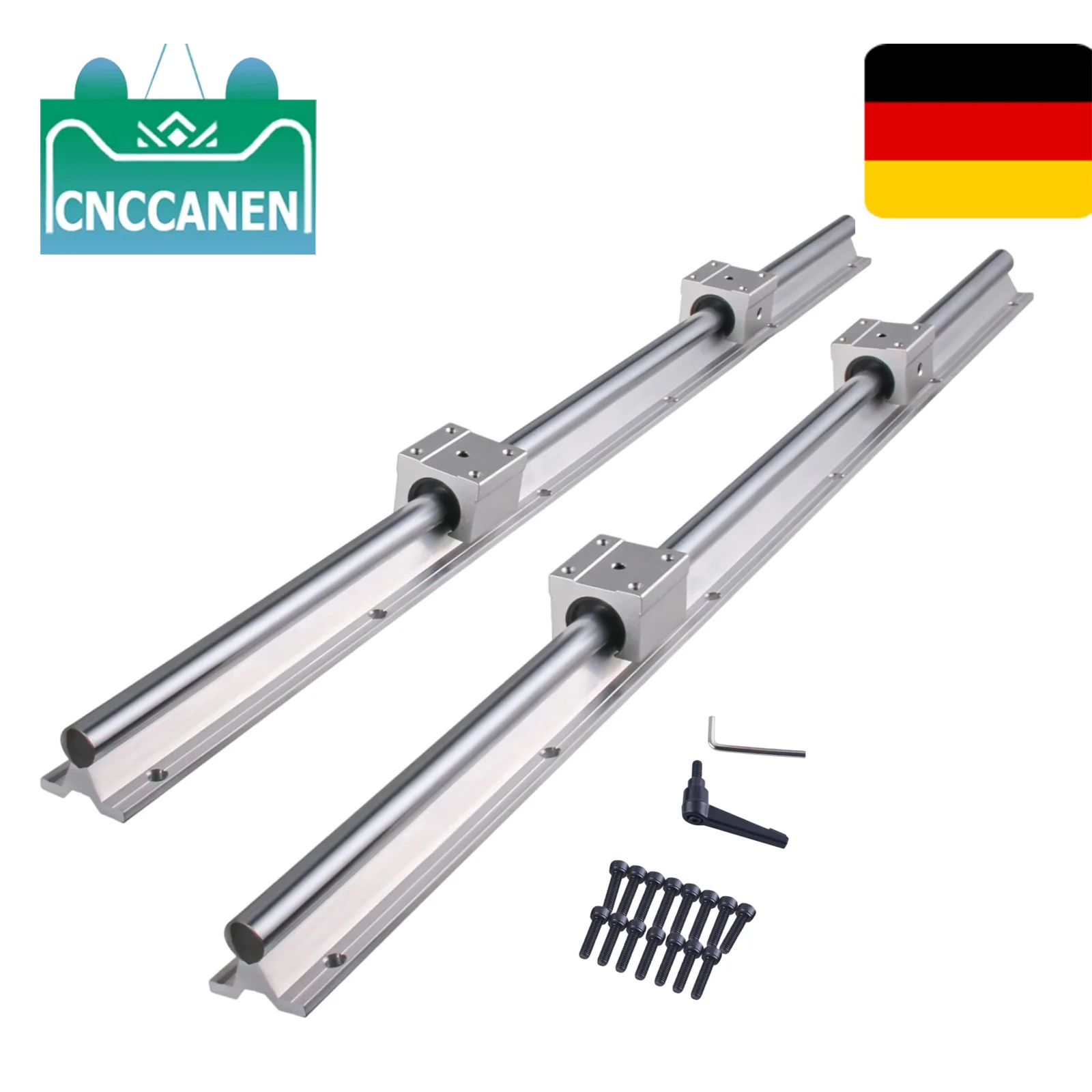 DE 2Pcs SBR12 SBR16 SBR20 SBR25 200mm-1500mm Linear Bearing Rail Slide ...