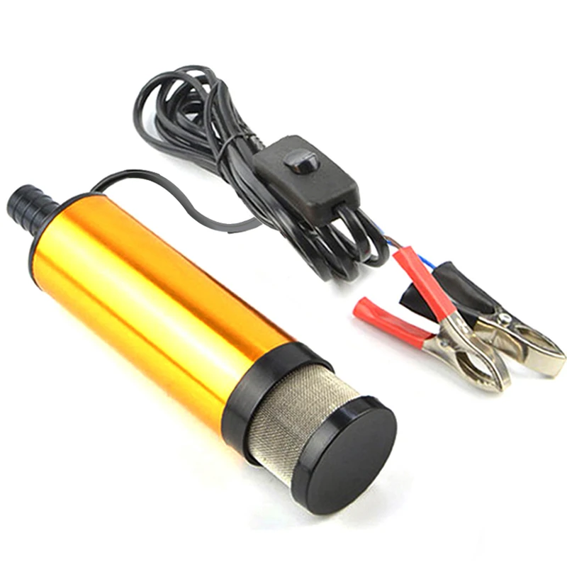 38/51MM Electric Car Oil Pump 12V 24V For Pumping Diesel Oil Water Fuel Transfer Pump 12L/min Submersible Aluminum Alloy Shell oil pump oil transfer pump submersible electric pump electric pump water transfer pump
