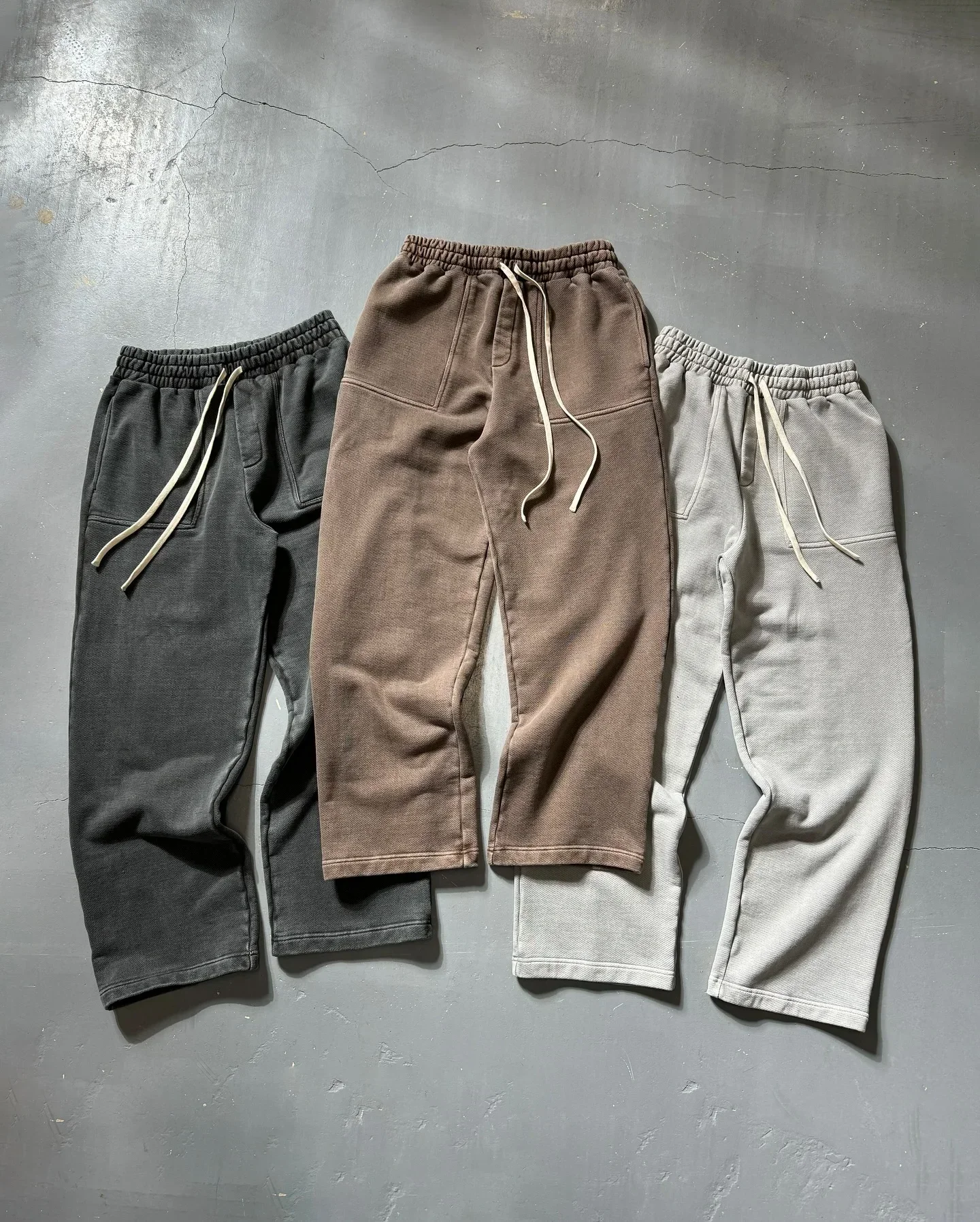 American street solid color casual wear cotton comfortable oversized sweatshirt men two-piece Harajuku jogging pants sportswear 2