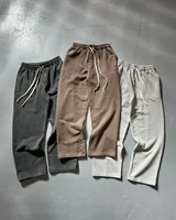 American street solid color casual wear cotton comfortable oversized sweatshirt men two-piece Harajuku jogging pants sportswear 2