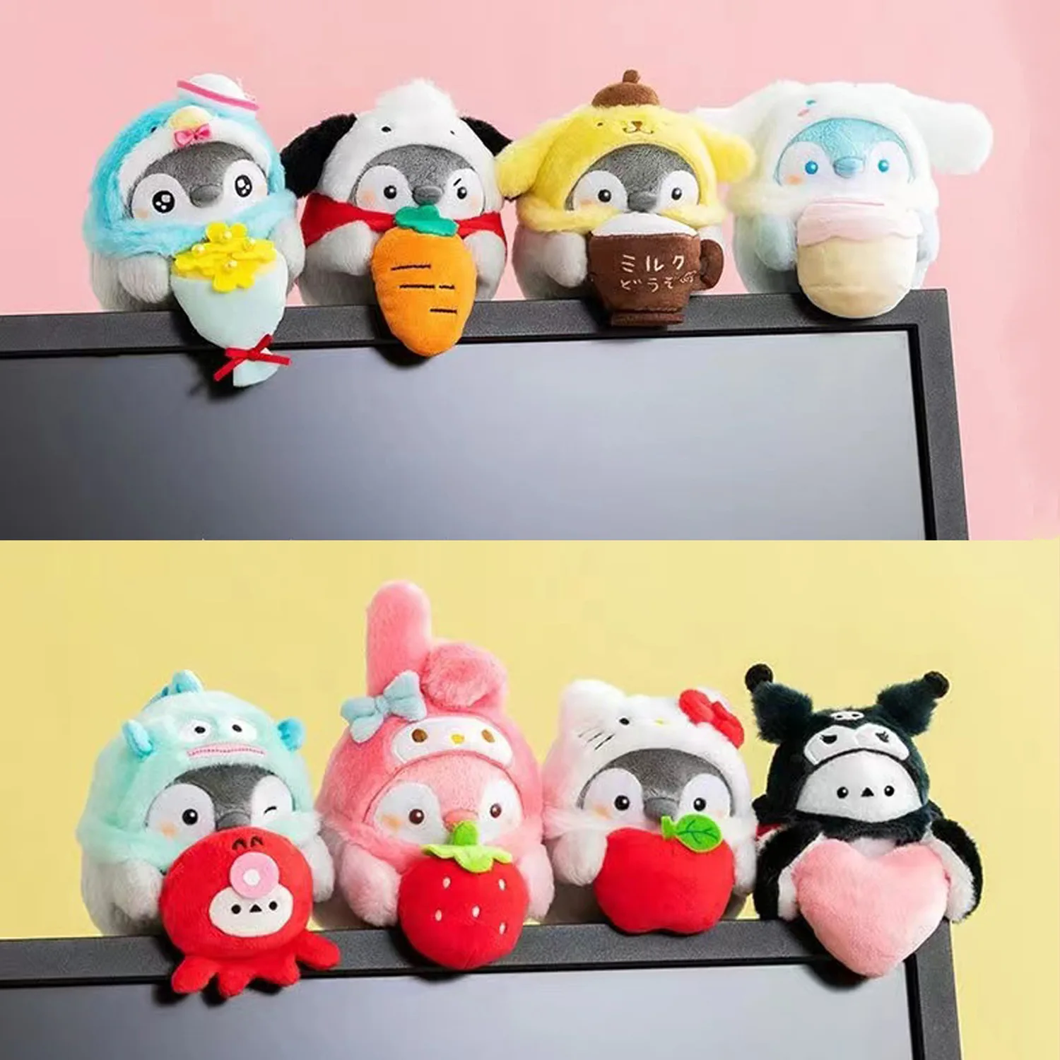Sanrio Kawali Kuromi Hello Kitty My Melody Cinnamoroll Pillow Penguin Plush Toys Plushie Keychain Stuffed Doll for Kids gift