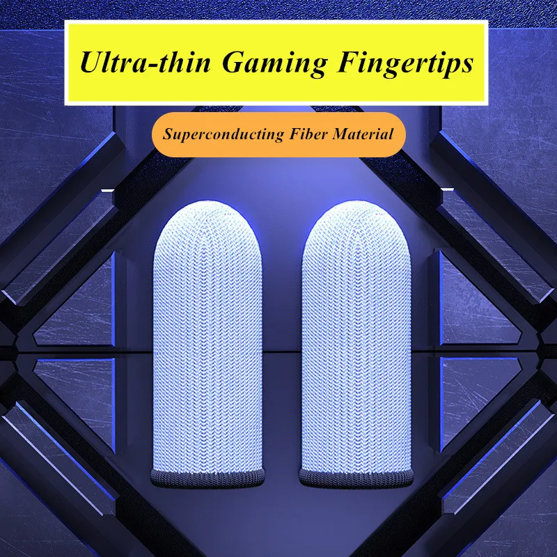 

1 Pair Mobile Phone Universal Gaming Sweat-Proof Finger Cover E-sports Fingertip Gloves Game Non-slip Touch Screen Thumb Sleeves
