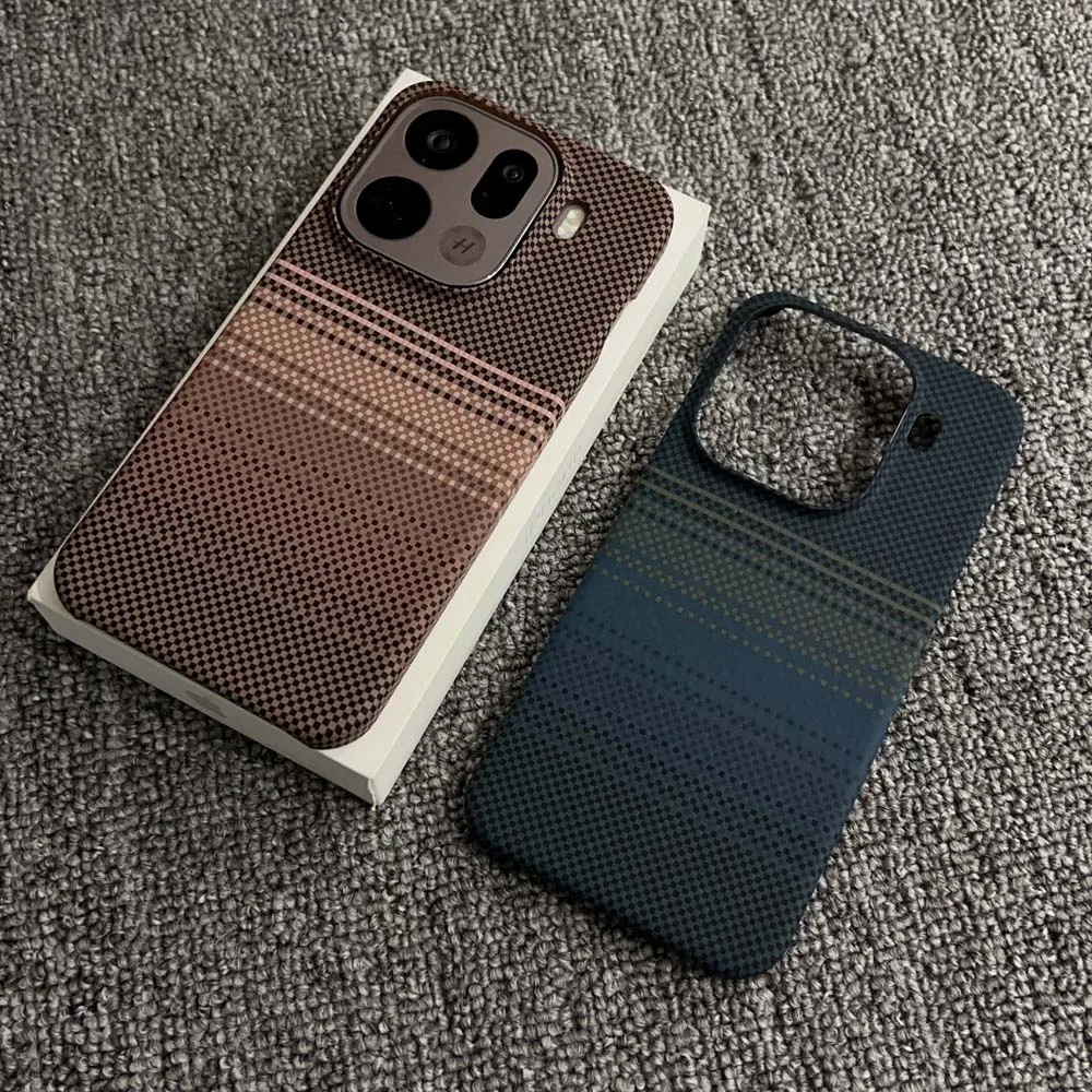 Ultra Slim Carbon Fiber Pattern Magnetic Phone Case - Wireless Charge Protective Hard Cover