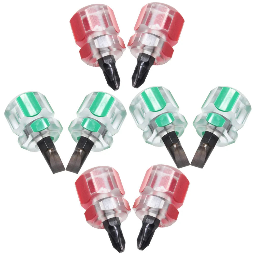 

8 Pcs Tools for Mini Screwdriver Short Handle Metal Portable Flat Heads
