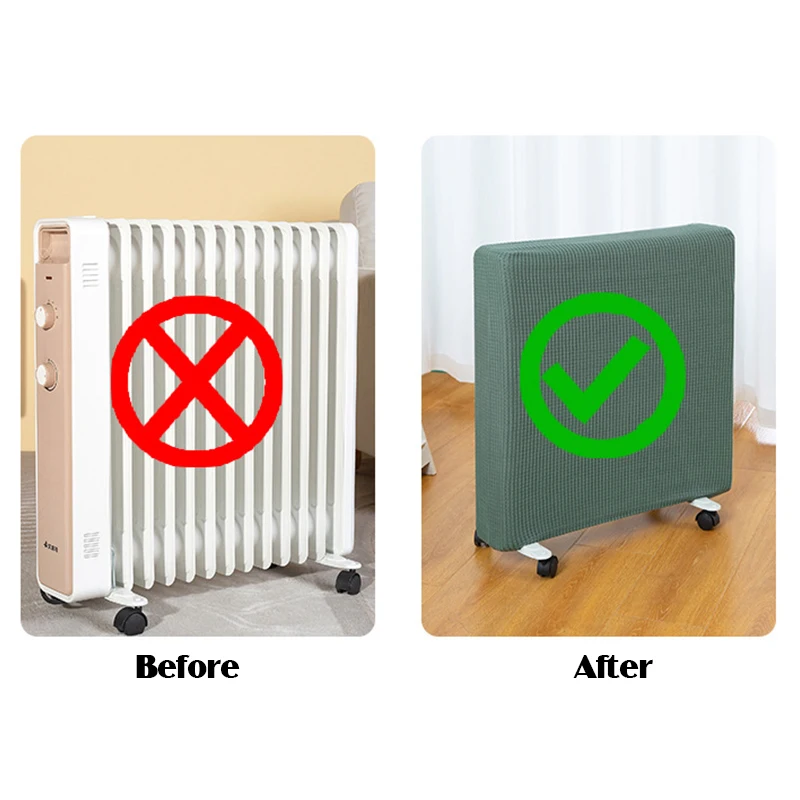 Washable Radiator Dust Cover Household Oil Tin Dust Cover Electric Heater Dust Cover Fabric Stretch Cover Home Storage Cleaning 5