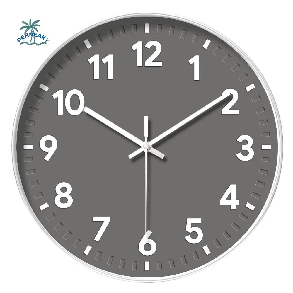 Home Decoration Silent Quartz Wall Clock Plastic Round Mute Clock 30CM Diameter Decorative Ornaments Wall Clock Home