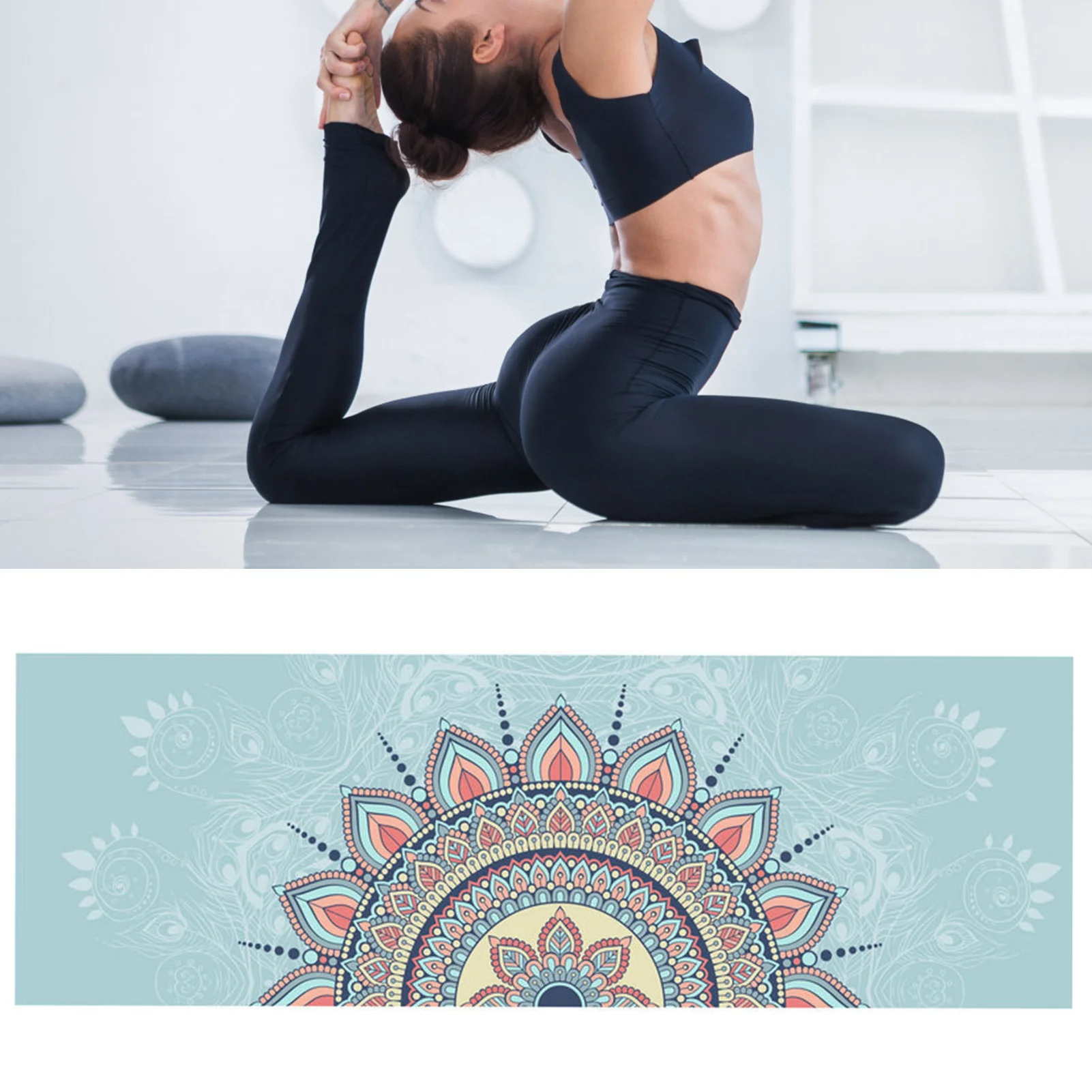 Hot Yoga Mat Towel 185*61cm Printed Yoga Towel Non slip Fitness Workout Mat Cover For Pilates Gym Yoga Blankets