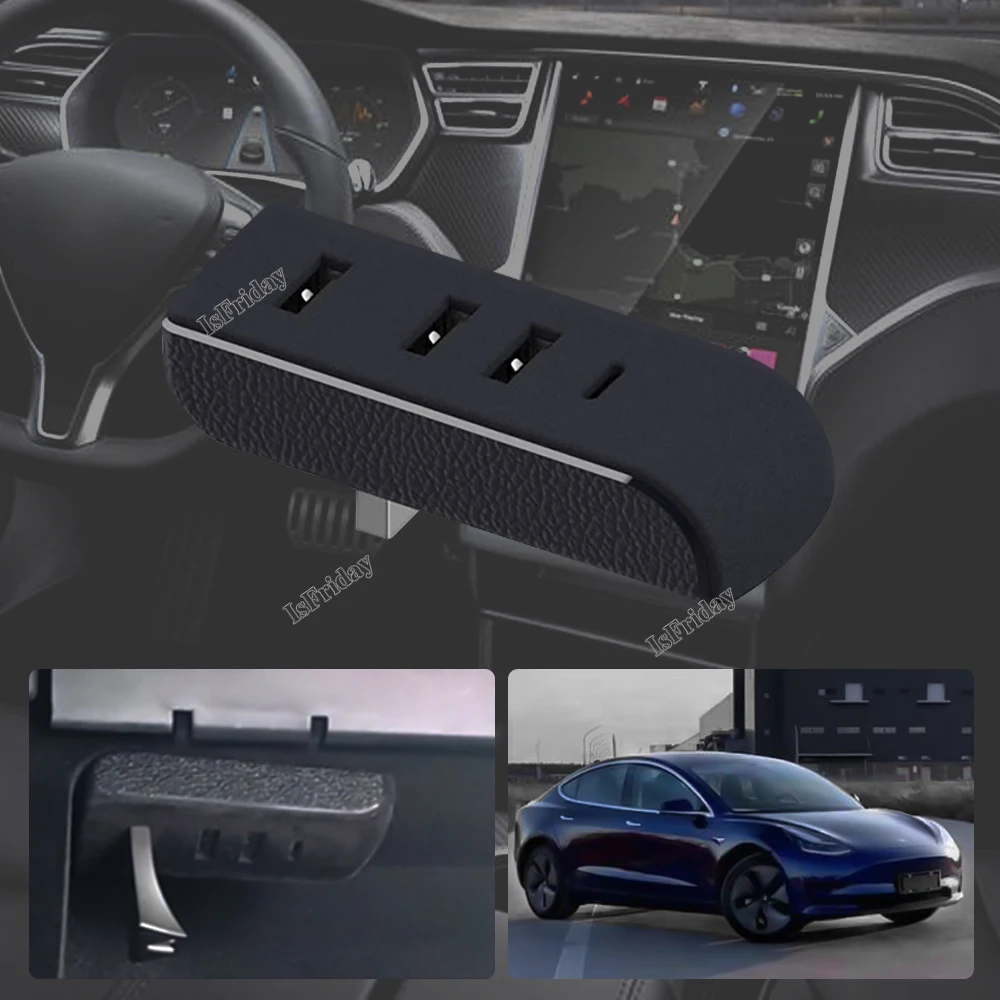 Glove Box Usb Hub Ports For Tesla Model 3 Y 2021 2022 Docking, hub usb