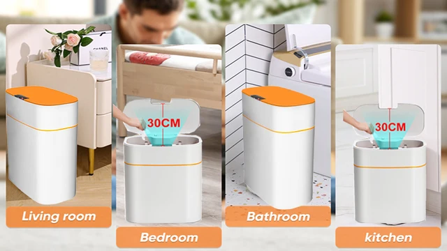 Cestino Per Spazzatura Da Tavolo Con Coperchio - 2L, Bianco, Per Scrivania, Bagno, Auto - Foto 6