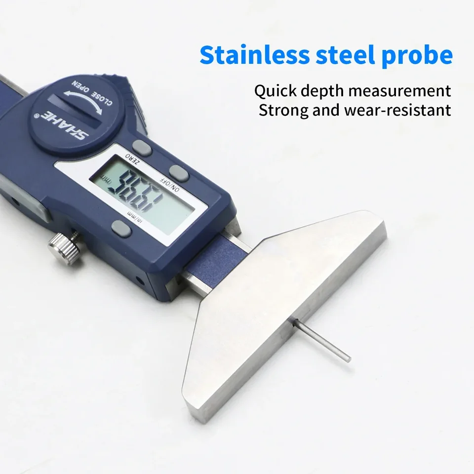 Medidor Profundidad Neumaticos Medidor Profundidad Neumáticos Digital - LCD 0-25.4mm/0-1", Para Coches, Motos, Camiones Control Desgaste Ruedas