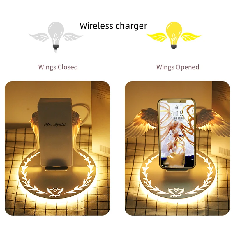 

Anime Cute Cartoon Wireless Charger Kawaii Convenient Fast Charging Safe Charging Charger and Makeup Mirror Send Friends Gifts