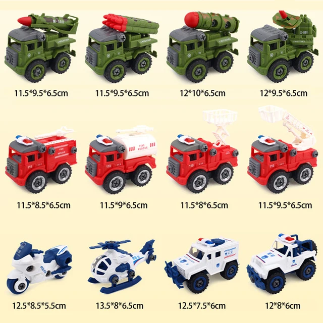 DIY Disassembly Engineering Car Building Block Educational Children Puzzle Toys For Kids Nut Assembly Vehicle Excavator Boys Toy 6