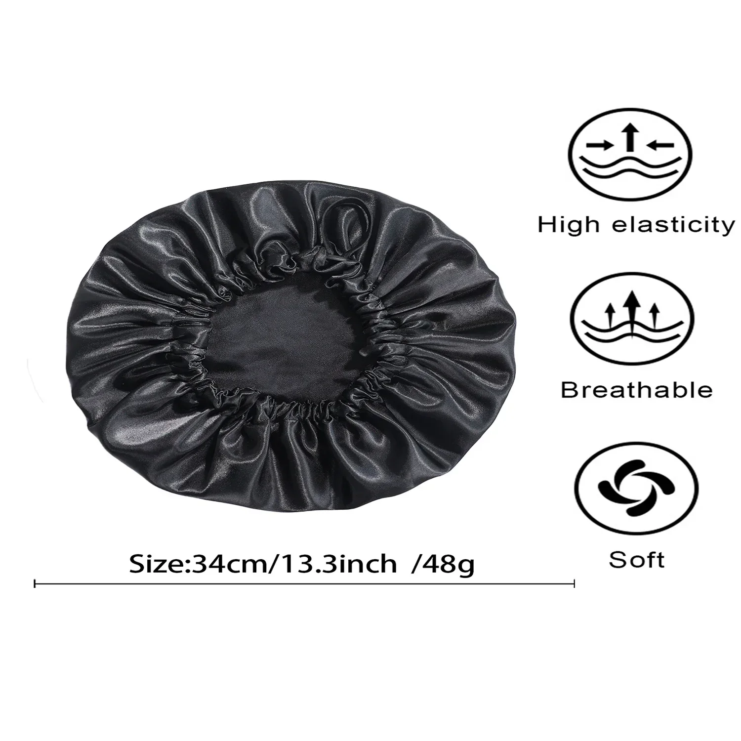 Satin Bonnet Large Satin Bonnet Silky Night Sleeping Cap Satin Bonnet With Head Tie Band Lace Up Shower Cap Curly Braid Hair