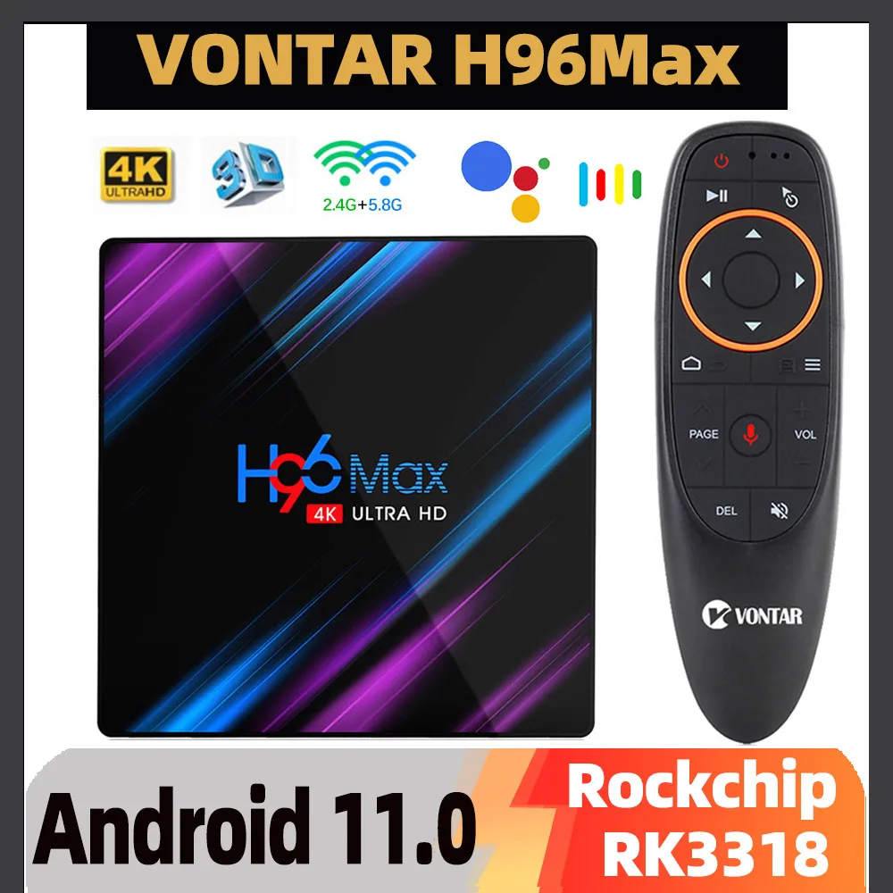 Smart Caja TV con Android 9.0 H96 Max RK3318 - 4GB RAM, 64GB ROM