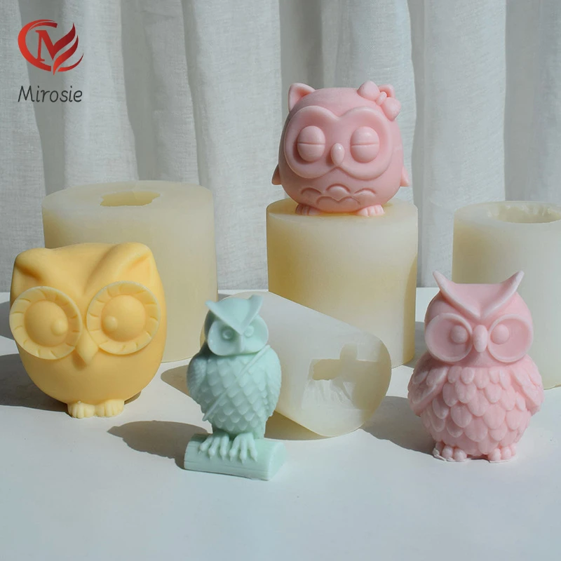 

Mirosie New Three-dimensional Variety of Owl Silicone Mold Diy Halloween Scented Candle Diffuser Plaster Decoration Mold