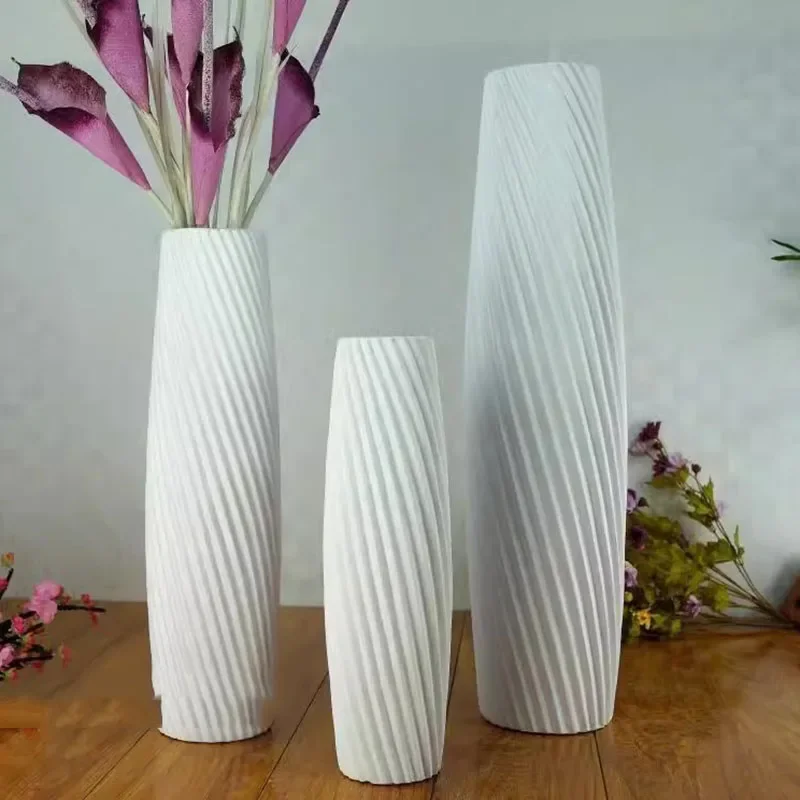 

Ceramic High Floor Vase Aesthetic Black Interior Big Grand Vase White