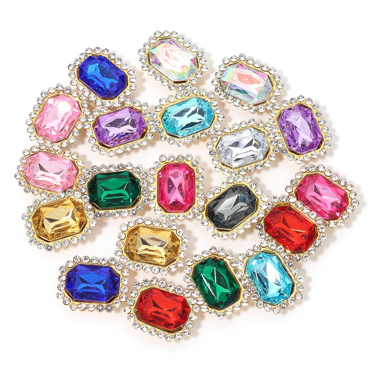 11,5X19mm 20Pcs Rechteckige Diamant Intarsien Vier Loch Klaue Diamant DIY Schmuck Haar Schuhe Hüte Materialien Wasser diamant Zubehör – Detail 16