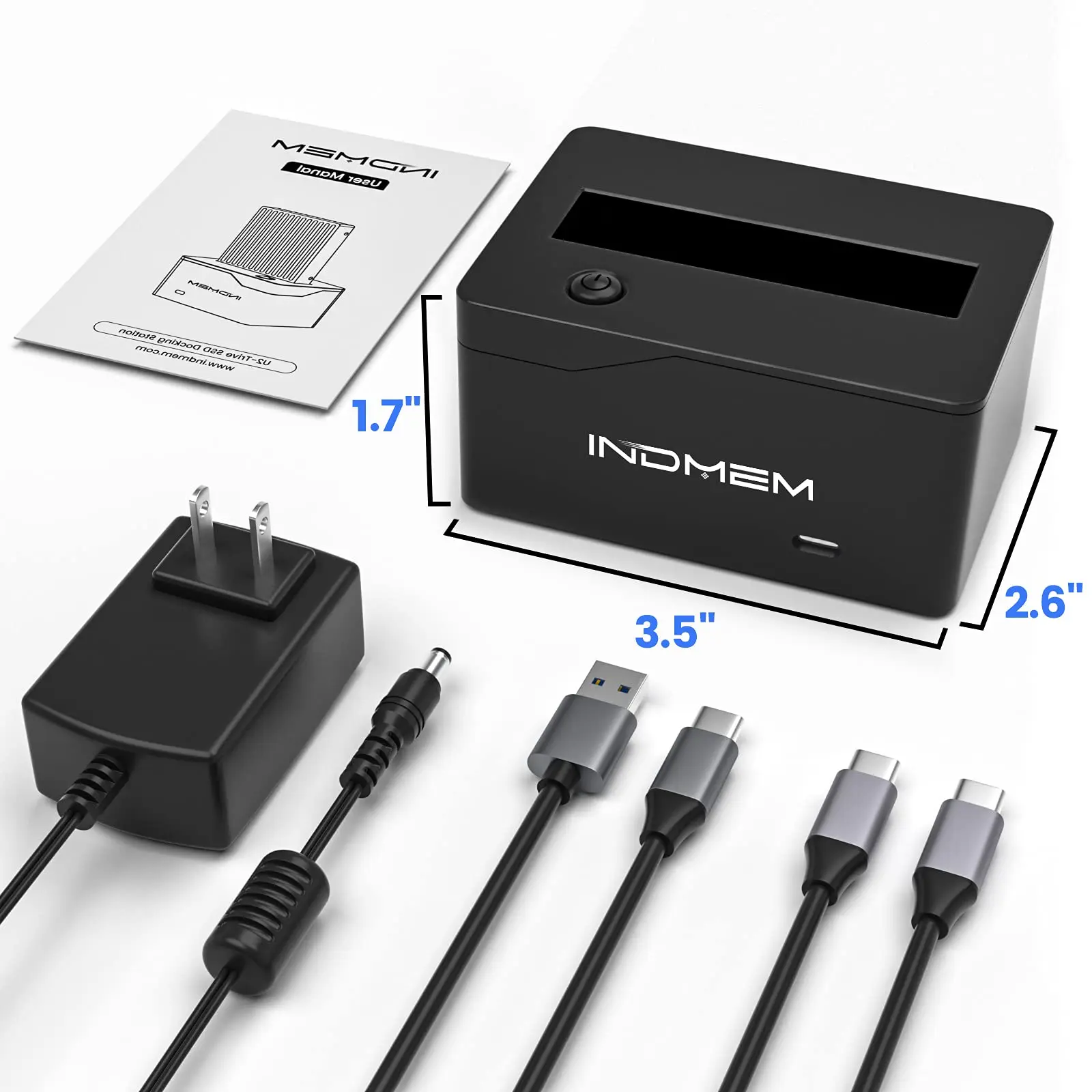 Indmem 2.5 Polegadas U.2 Pcie Ssd para Tipo-c Adaptador Leitor 10gbps U.2 Gabinete Conector de Disco Rígido Externo para Windows os Linux