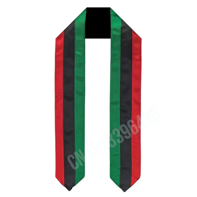 

Pan African Flag Scarf Top Print Graduation Sash Stole International Study Abroad Adult Unisex Party Accessory