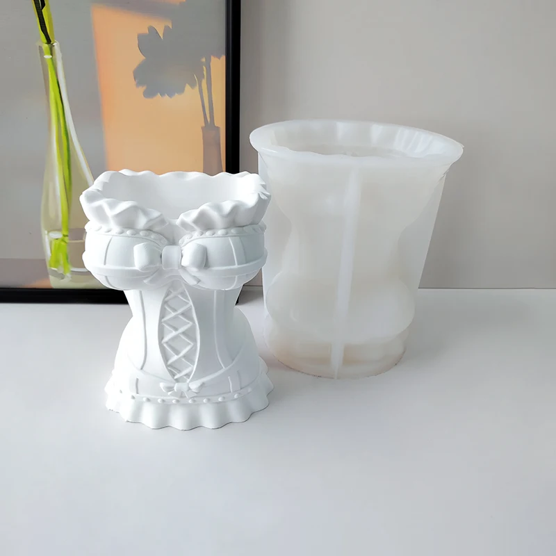 Woman Luxury Handbag Silicone Mold Ceramic Plaster Flowerpot DIY