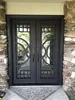Factory Supply Cast Wrought Iron Exterior Door Iron Window And Door Grills Entry Iron Door 6