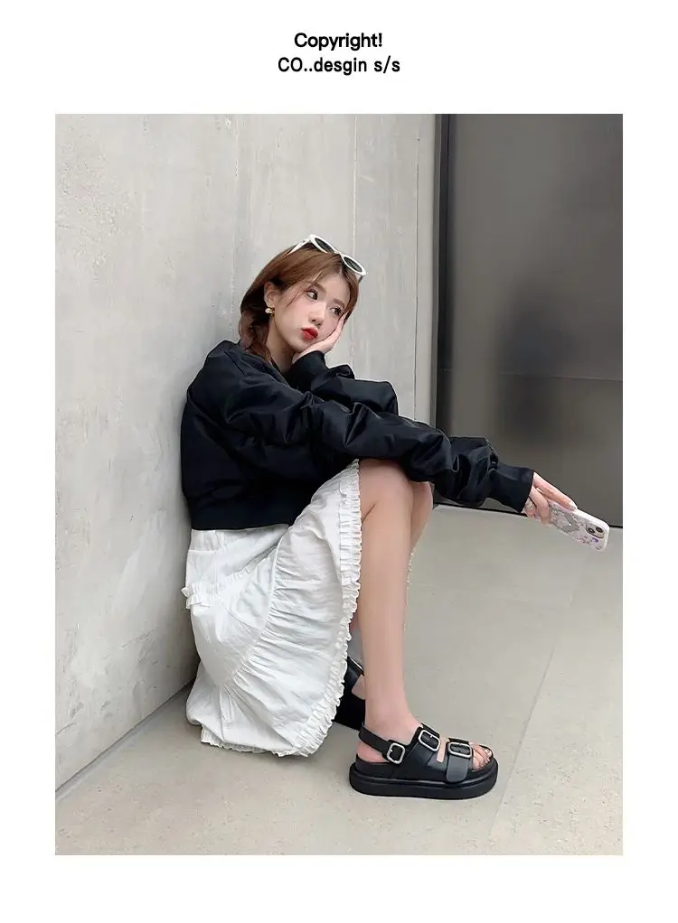 Women's 2024 Summer New All-Match Platform Strap Leisure Sandals Roman Beach Shoes