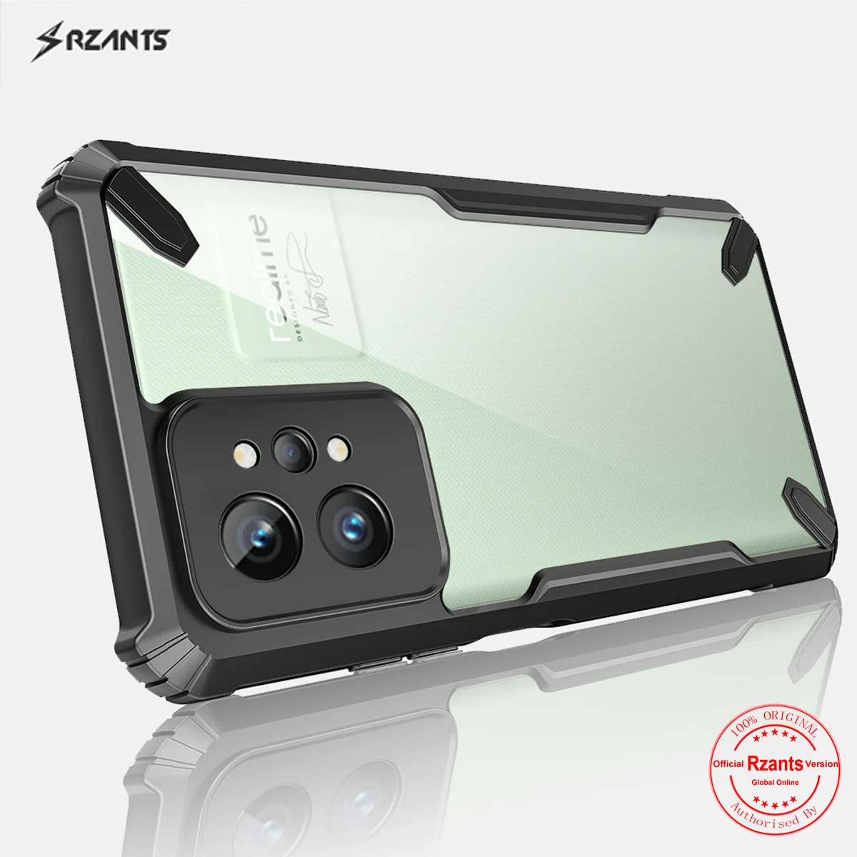 Rzants For Realme Gt2 Pro Case [Bull]  Slim Cover Casing Camera Protection Small Hole Thin Shell