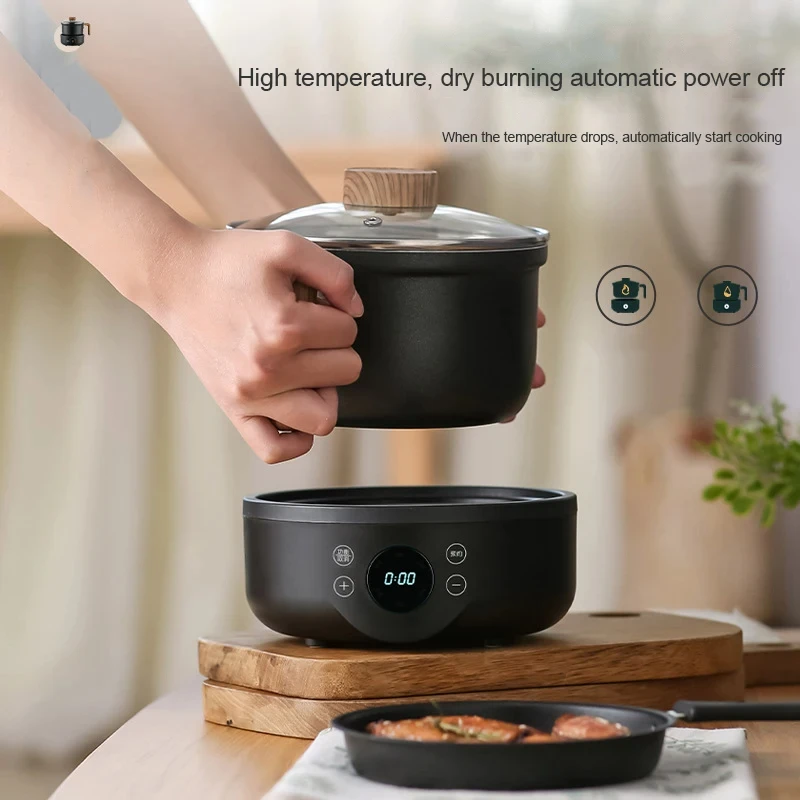 220V Multifunction  Cookers Kitchen Frying Pan Steamer Non-stick Pan Dormitory Smart Split  Hot Pot EU Plug 5