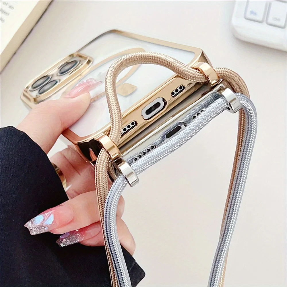 Crossbody Lanyard Plating Phone Case Image 12