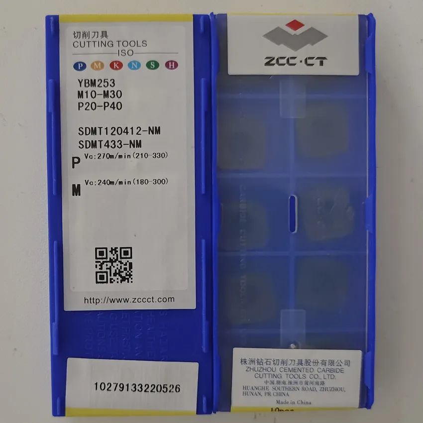 SDMT09T312-NM YBM253/SDMT120412-NM YBM253 SDMT32.53 SDMT433 ZCC.CT CNC carbide inserts For Stainless steel 10pcs/box