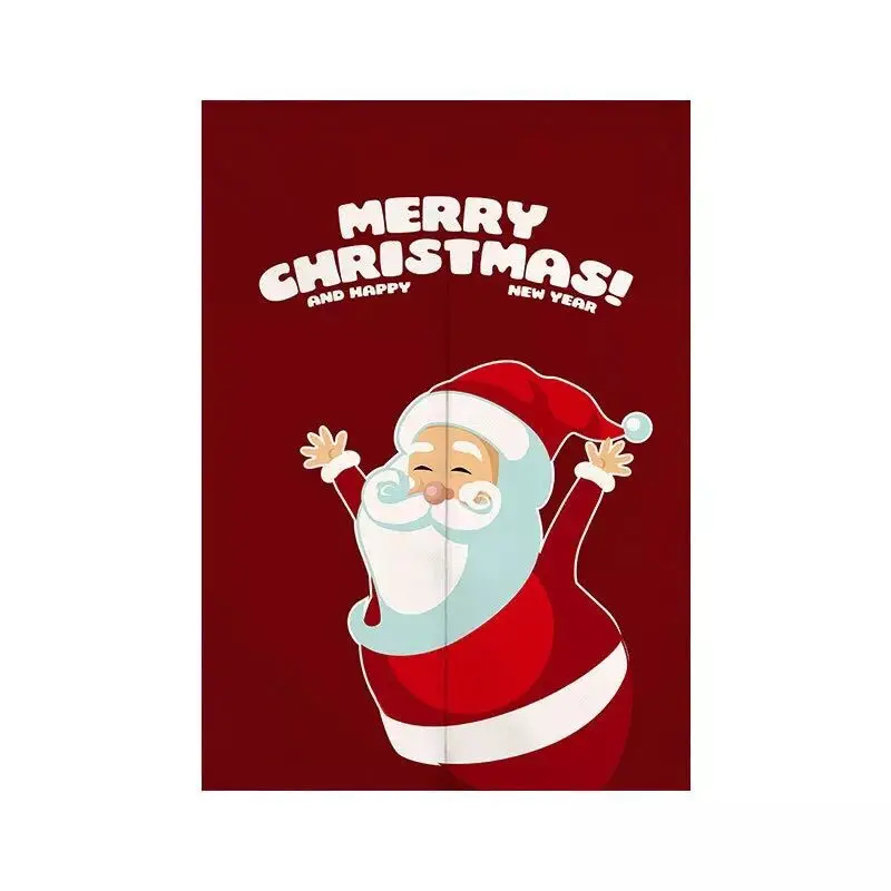 Christmas Door Curtain Partition Curtain Festival New Year Decor Bedroom Kitchen Entrance Hanging Half-Curtain Doorway Curtain 2