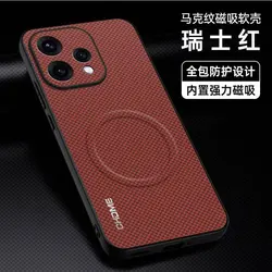 Oppo Reno 15 5G Magnetic Silicone Shockproof Protective Case for Reno 15Pro Max (Red)