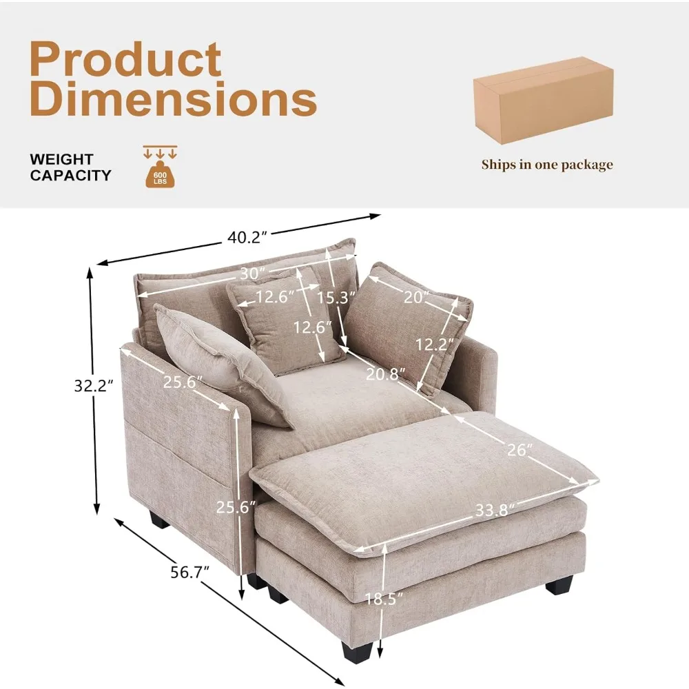 Chenille Oversized Accent Chair 2