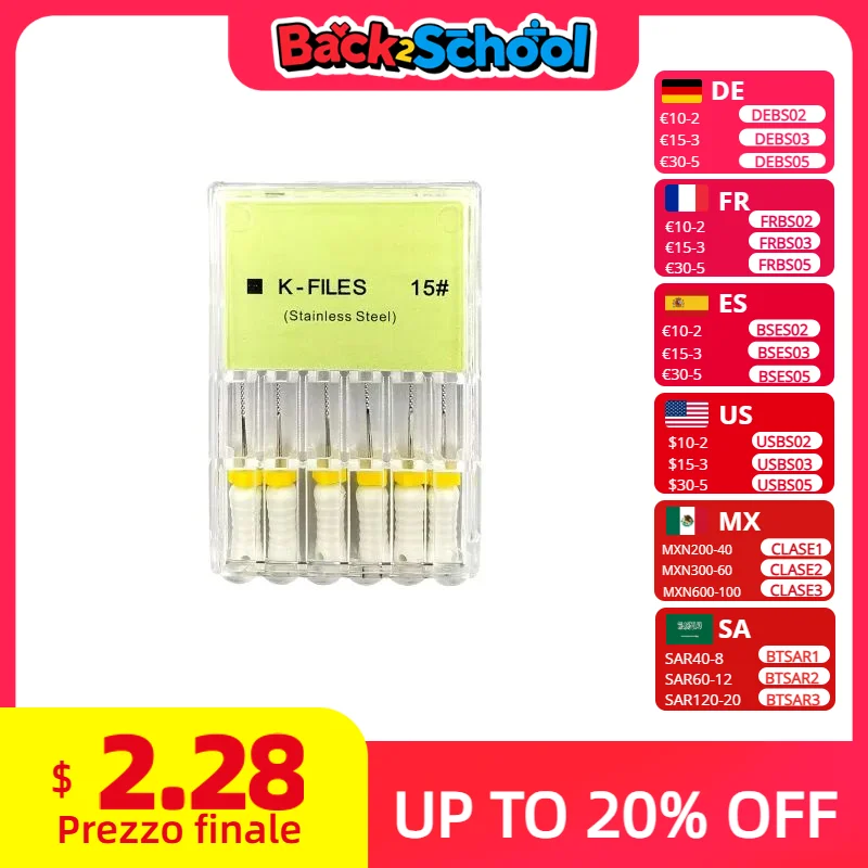 Ricambi Odontoiatria 10 Pezzi Lime Endodontiche K-Files In Acciaio Inox - 25 Mm, Per Canali Radicolari, Manuali #15/20 Lime Manuali #15-20 - Foto 6