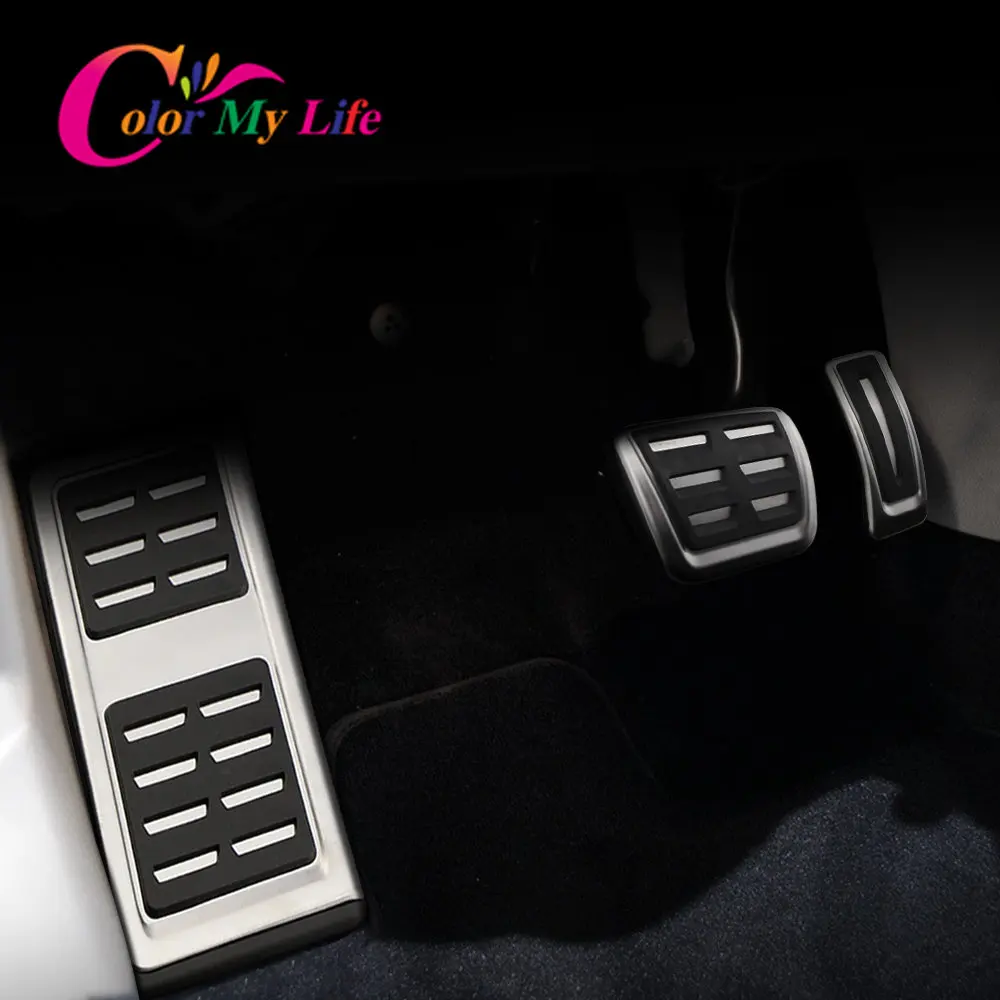 Car Styling Sport Fuel Brake Dead Pedal Cover Set DSG for Skoda Octavia A7 5E Kodiaq Karoq 2016 - 2023 LHD Drive Model