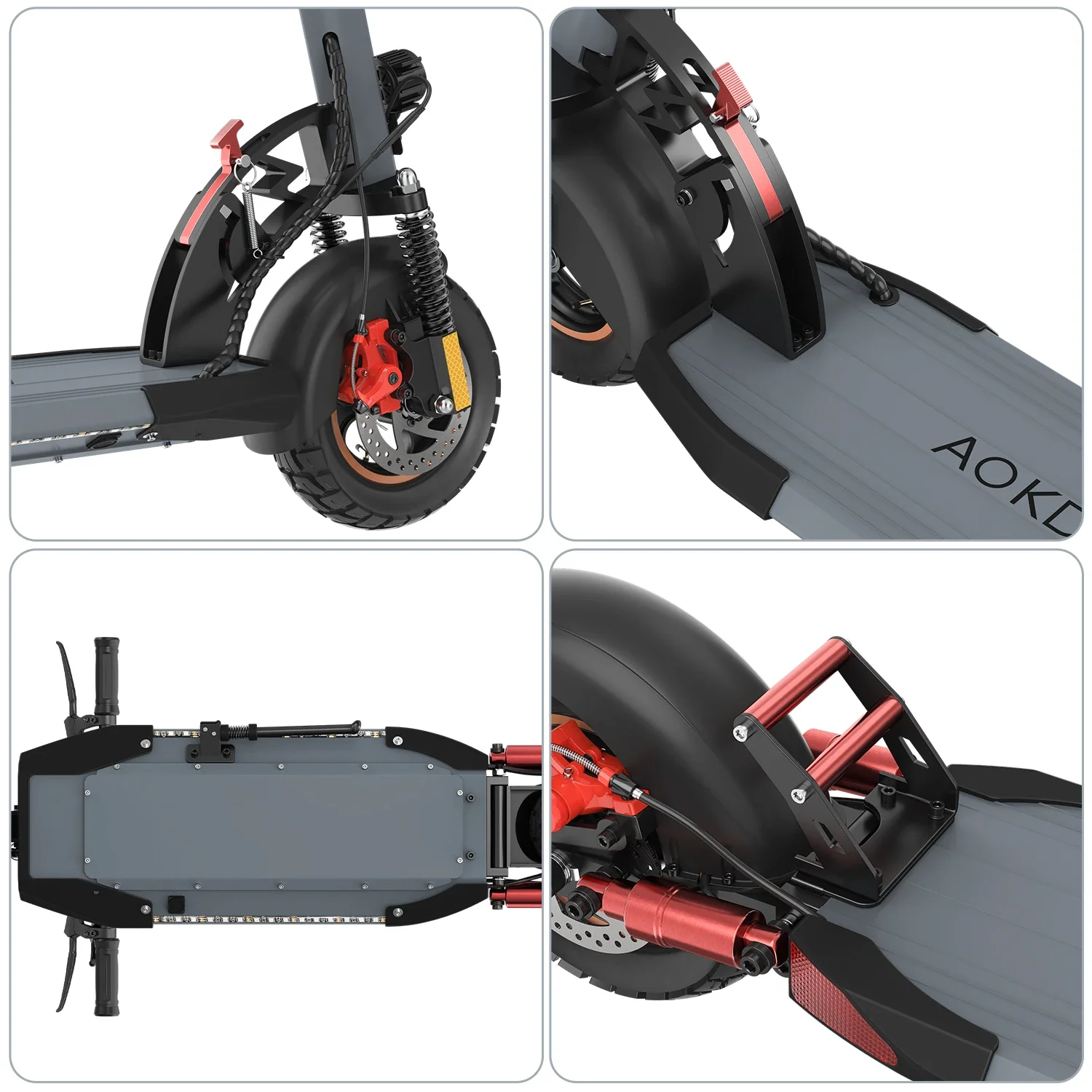 AOKDA A1 City Commuting 10 Inch Tires 800w Motor 48v 12.5ah Battery Foldable Electric Scooter 45km/h Max Speed