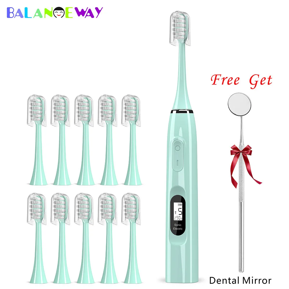 Children Soft Bristle Sonic Electric Toothbrush BalanceWay P5SC USB Rehargeable IPX7 Replaceable Head LCD Ultrasound Toothbrush