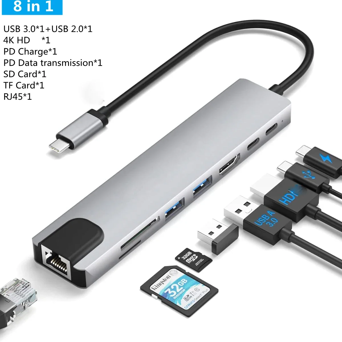 Ultimate USB-C Hub Docking Station – Multifunctional Adapter with HDMI and USB Ports