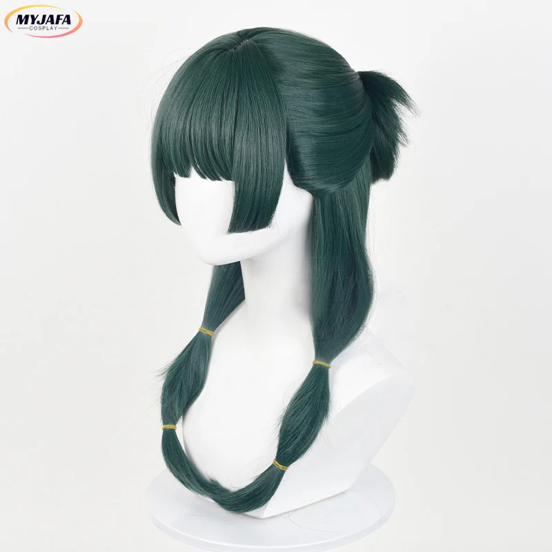 Hochwertige Anime Maomao Cosplay Perücke Lange dunkelgrüne Kopfhautperücke Hitzebeständiges Kunsthaar Party Unisex Perücken + Perückenkappe – Detail 4