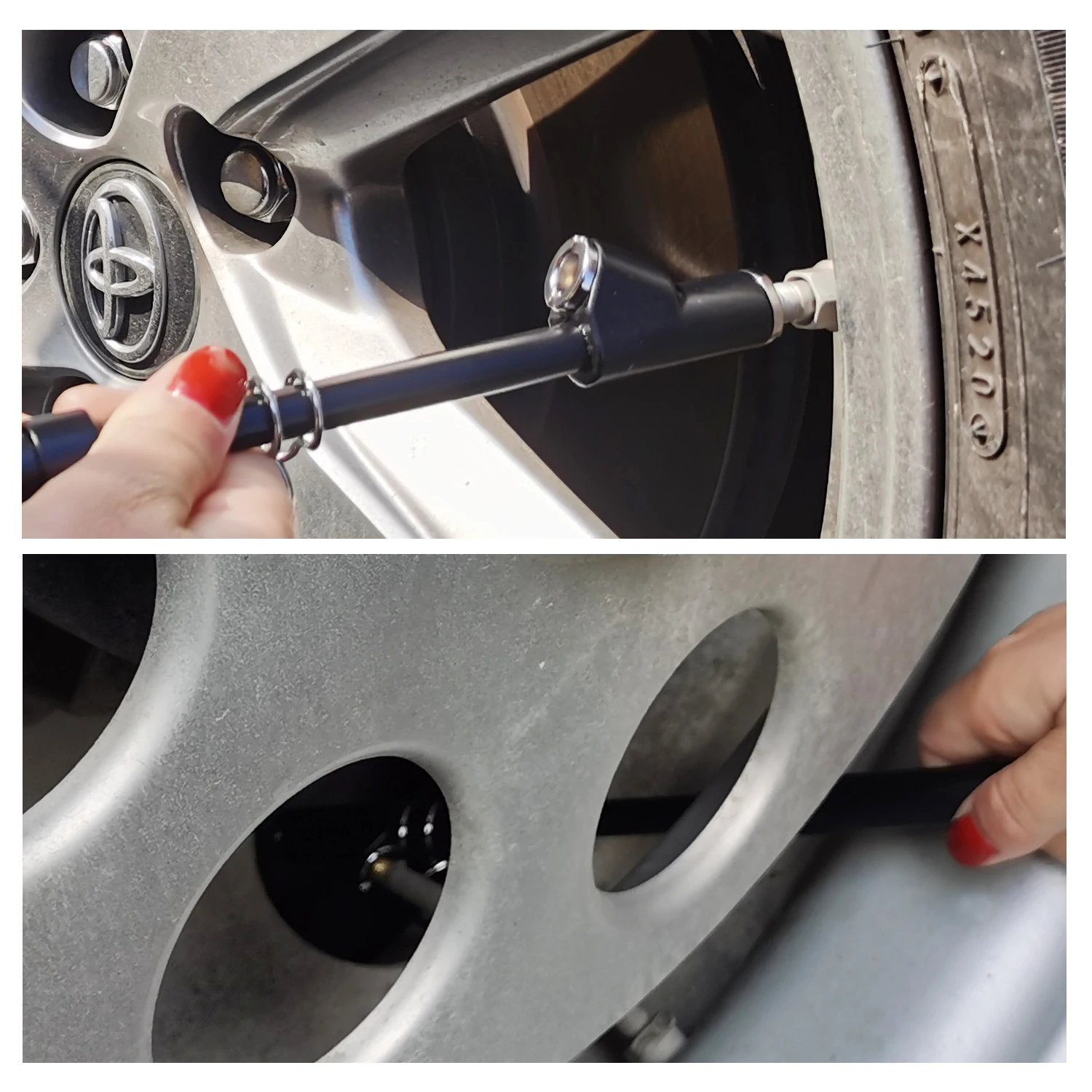 ATsafepro Car Tire Pressure Gauge 10-150 Psi Truck Pressure Gauge Heavy Duty Pen Tyre Gauge Long Zinc Alloy Dual Head Pen Shape