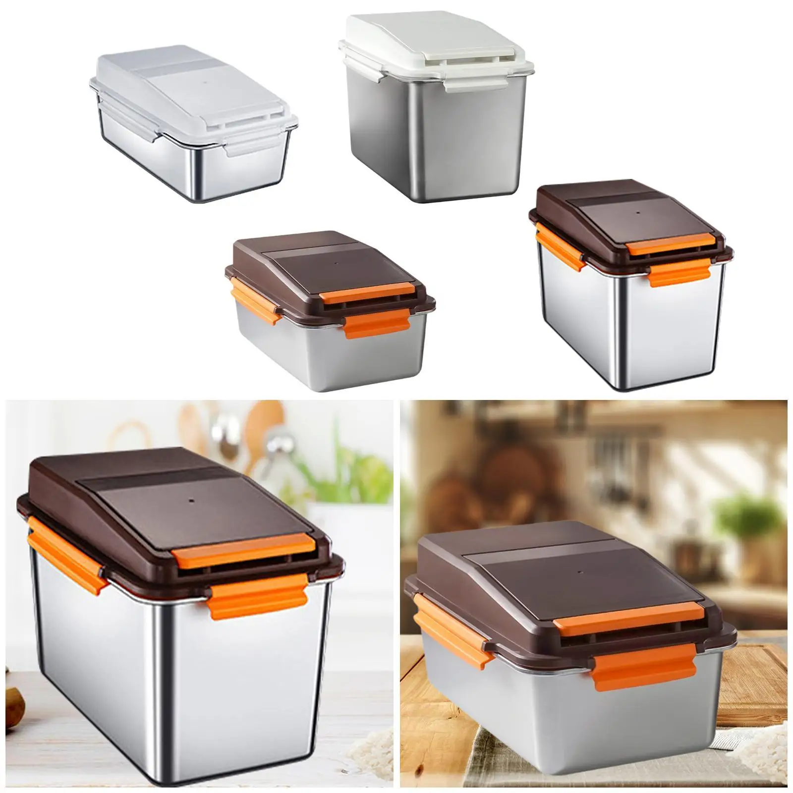 Pet Food Container Household Rice Grain Bucket Stainless Steel Airtight Cereal Pet Food Container Household Rice Grain Bucket Stainless Steel Airtight Cereal