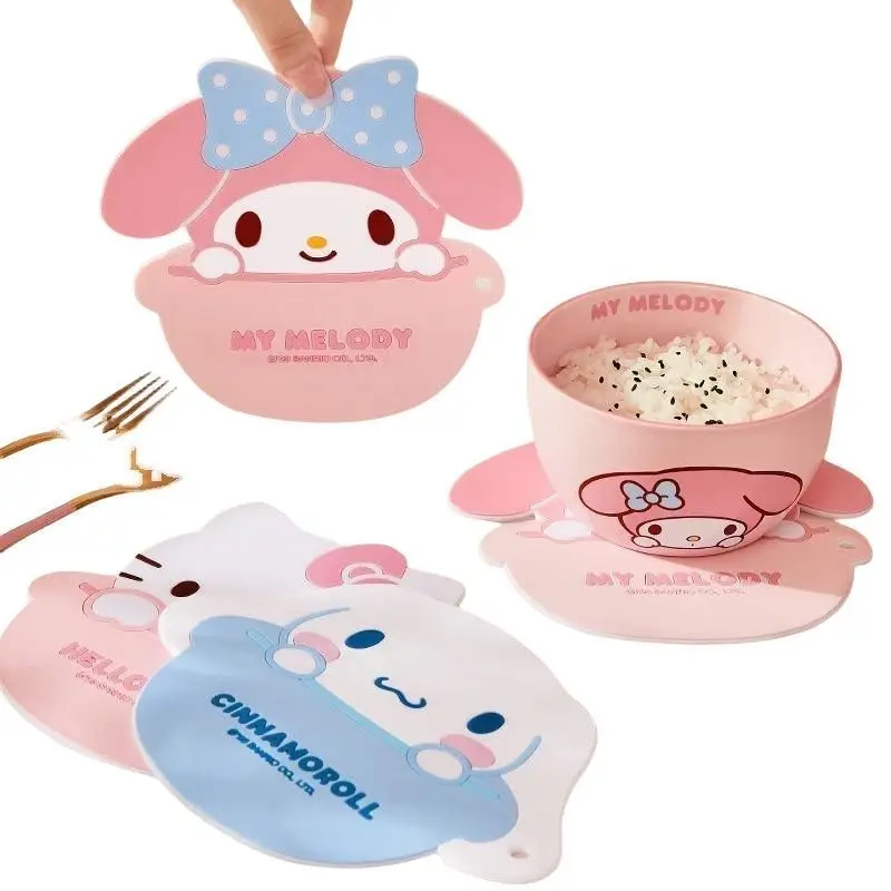 Charming Kawaii Pink Rabbit Silicone Heat-Resistant Kitchen Mat - Cute Cartoon Print, Non-Slip Decorative Gift