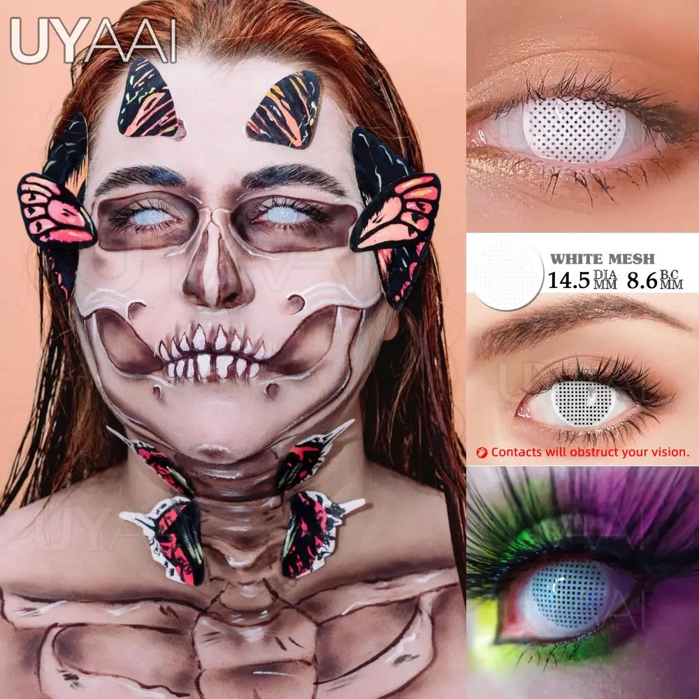 Vibrant Halloween White Cat Eyes Contacts – Soft, Yearly Cosplay Lenses