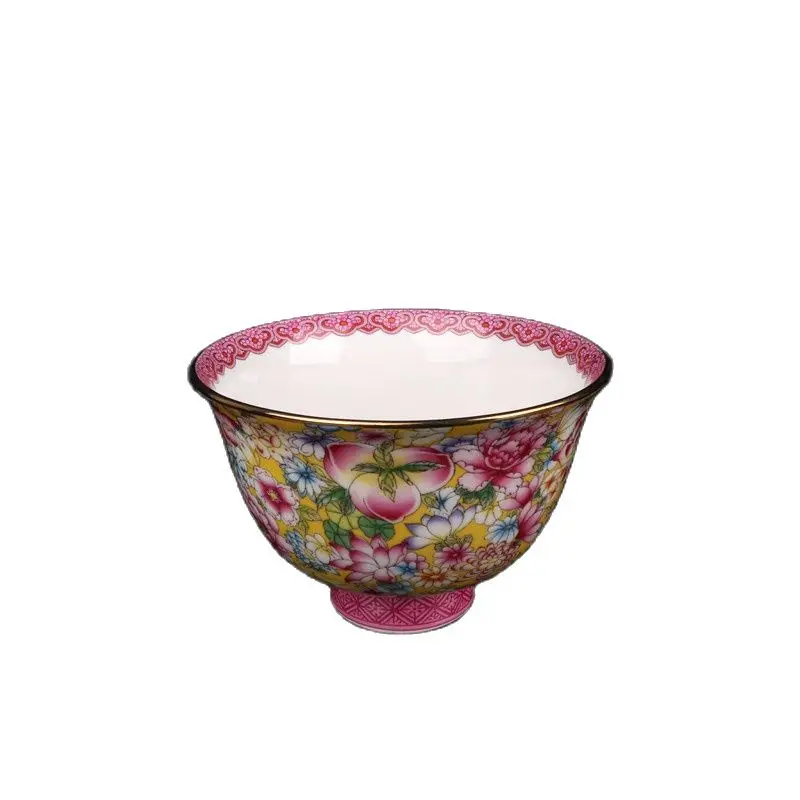 

Chinese Old Porcelain Qianlong Yellow Kaleidoscope Cup