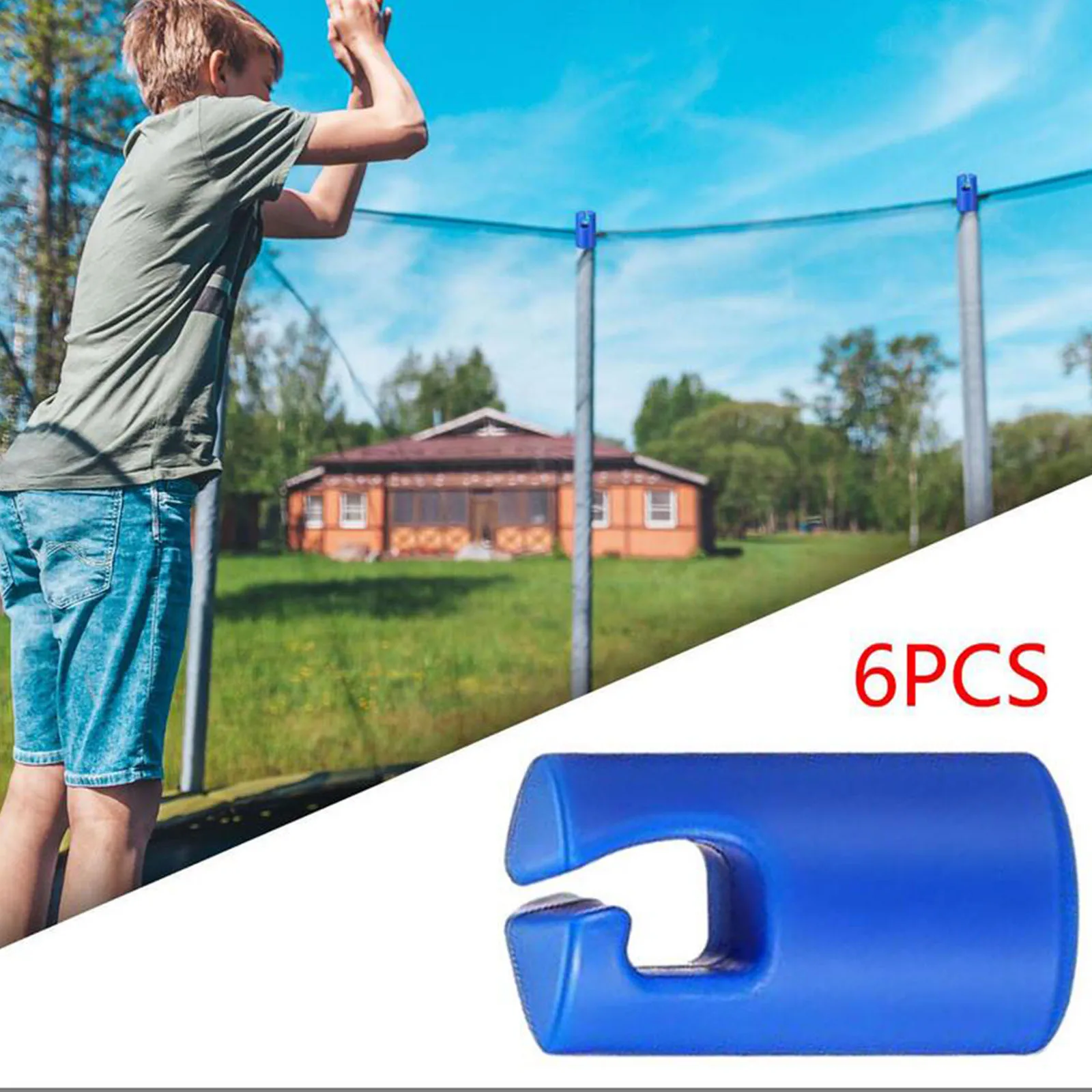 Trampoline Enclosure Pole Covers Trampoline Pole Flat Steel Sheet Top Protective Caps for 25mm 6/8/12Pcs trampoline protective cover trampoline end cap