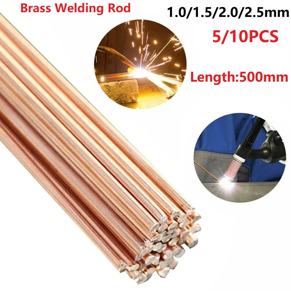 

5/10pcs 1/1.5/2/2.5mm Phosphor Copper Welding Rod Soldering Wire For Air Conditioner Refrigerator Copper Pipe Welding 500mm
