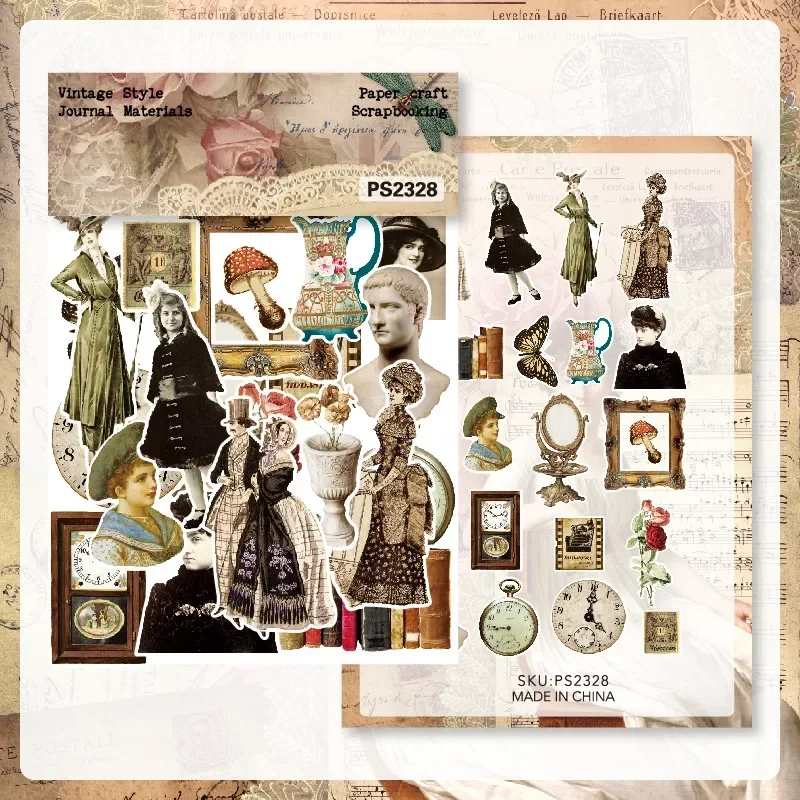 40 Pcs Vintage Literary Easter Series Stickers Scrapbook Handbook DIY Journal Material Decoration Collage Aesthetic Art Stickers cartoon stickers decorative stickers self adhesive stickers paper stickers adhesive stickers roll packaging stickers handbook stickers packaging stickers diy scrapbooking accessories