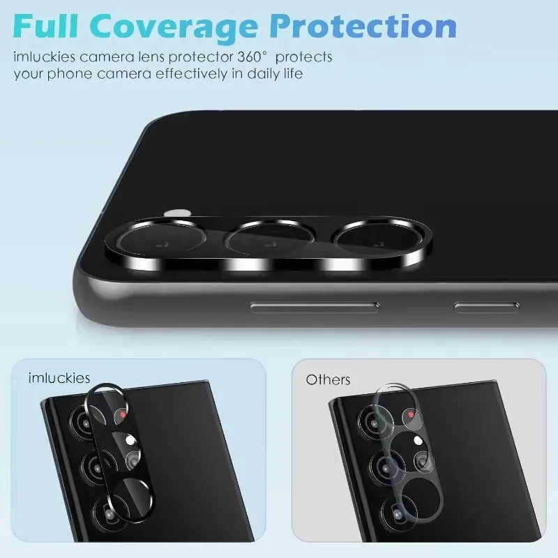 Durable Metal Camera Lens Protector with Tempered Glass Film