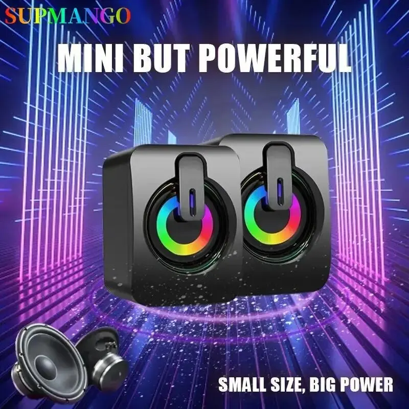 Computer Speakers PC Sound Box Microphone USB Wired For Desktop Computer
